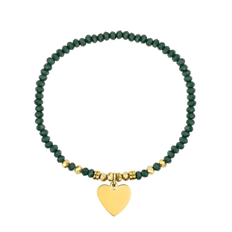 Bracelet turquoise Breloque Coeur en acier doré