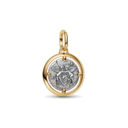Pendentif Talisman Pandora Cupidon, en argent et or 585 millièmes