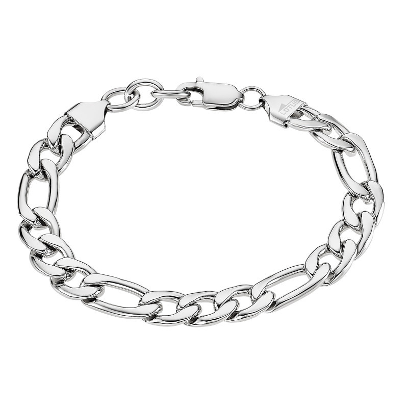 Bracelet Lotus Style, Maille alternée, en acier