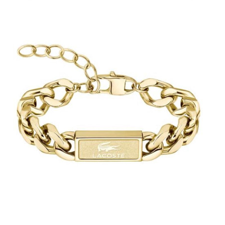 Bracelet Lacoste Gourmette avec Crocodile Doré